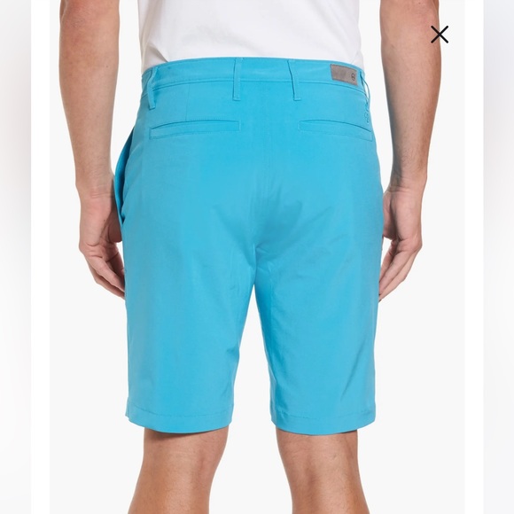NWT AG Green Label 'The Canyon' Flat Front Performance Shorts Size 30 Ocean Blue - Picture 2 of 10